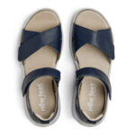 New Feet Blå Sandal Med Hælkappe Og Velcroremme - Billede 4