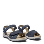 New Feet Blå Sandal Nubuck Læder Og 2 Velcroremme