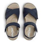 New Feet Blå Sandal Nubuck Læder Og 2 Velcroremme - Billede 3