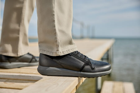 New Feet Sort Sko Kalveskind Stretch