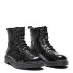 New Feet Sort Støvle Med lynlås Og Snørre - Billede 2