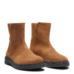 New Feet Cognac Støvle Med 2 lynlåse