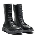 New Feet Sort Støvle Med lynlås Og Snørrebånd - Billede 3