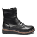New Feet Sort Støvle Med lynlås Og Glat  Læder - Billede 3