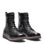 New Feet Sort Støvle Med lynlås Og Glat  Læder - Billede 2