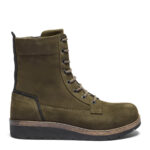 New Feet Grøn Støvle Med lynlås Og Glat Læder - Billede 2