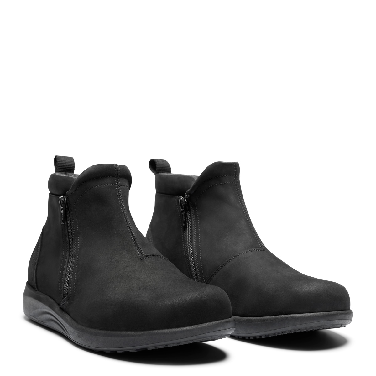 252-21-1510-b New Feet Sort Støvle I Nubuck Læder - Billede 1
