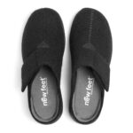 New Feet Sort Slipper Hjemmesko Med Velcro - Billede 3