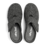 New Feet Antrasith Uld Hjemmesko Med Velcro - Billede 3