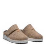 New Feet Brun Uld Hjemmesko Med Velcro - Billede 2