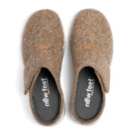 New Feet Brun Uld Hjemmesko Med Velcro - Billede 4