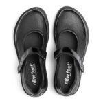 New Feet Sort Ballerina Med Stretchlæder - Billede 3