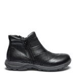 New Feet Sort Læder Støvle Med 2 Lynlåse - Billede 3
