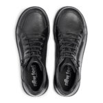 New Feet Sort Læder Støvle Med Strech - Billede 4