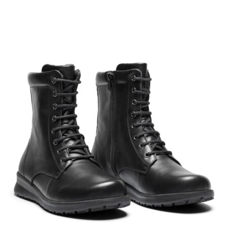 New Feet Sort Glat Læder Støvle