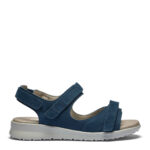 New Feet Damesandal med velcroremme, Nubuck Blå - Billede 3