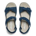 New Feet Damesandal med velcroremme, Nubuck Blå - Billede 2