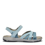 New Feet Damesandal med velcroremme, Ruskind, Blå - Billede 2
