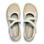 New Feet Ballerina med velcro, Mesh, Sand - Billede 3