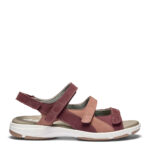 New Feet Damesandal med velcroremme, Nubuck, Rose - Billede 2