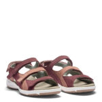 New Feet Damesandal med velcroremme, Nubuck, Rose
