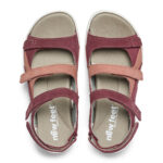 New Feet Damesandal med velcroremme, Nubuck, Rose - Billede 3
