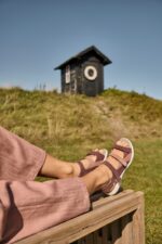 New Feet Damesandal med velcroremme, Nubuck, Rose - Billede 5