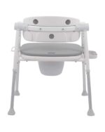 Bad Og Toiletstol Multifunktionel Med PU Sæde + Ryg - Billede 4