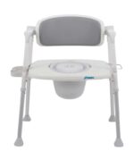 Bad Og Toiletstol Multifunktionel Med PU Sæde + Ryg - Billede 5