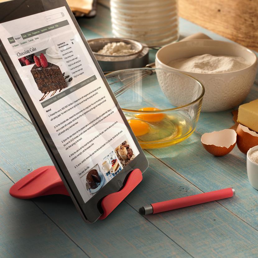 325-showcase-the-handy-tablet-stand-stylus-ipad-tablet-holder-if-gifts-06 UDGÅR Tablet holder med pen, Rød - Billede 1
