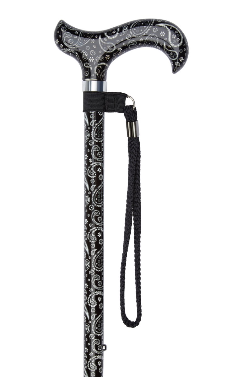 55ec_handle Stok Sort Floral Højdejusterbar - Billede 1