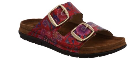 Rohde Læder Sandal Rød Blomster