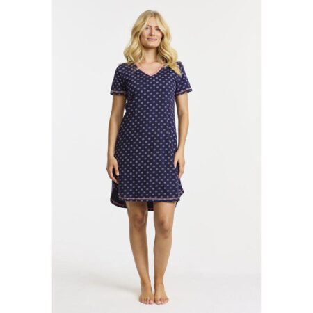 Damella Navy Og Pink Natkjole