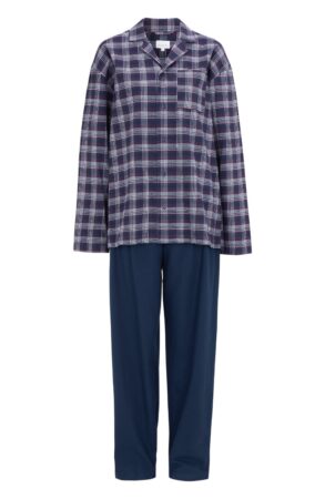 Damella Pyjamas Navy/Purple Flannel