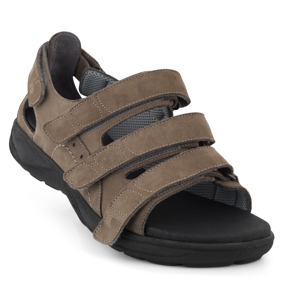 71-18-1512-b_1 New Feet Grå Sandal Nubuck - Billede 1