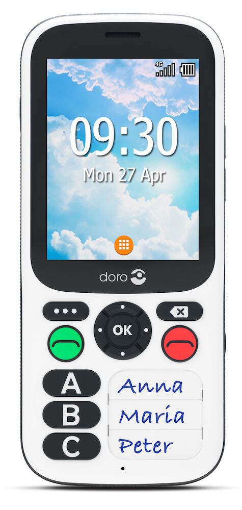 780x-front_new-with-names-3 Doro 780XIUP Sort/Hvid - Billede 1