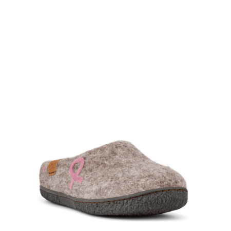 Green Comfort Grå Uld Slipper Gummisål, Støt Brysterne