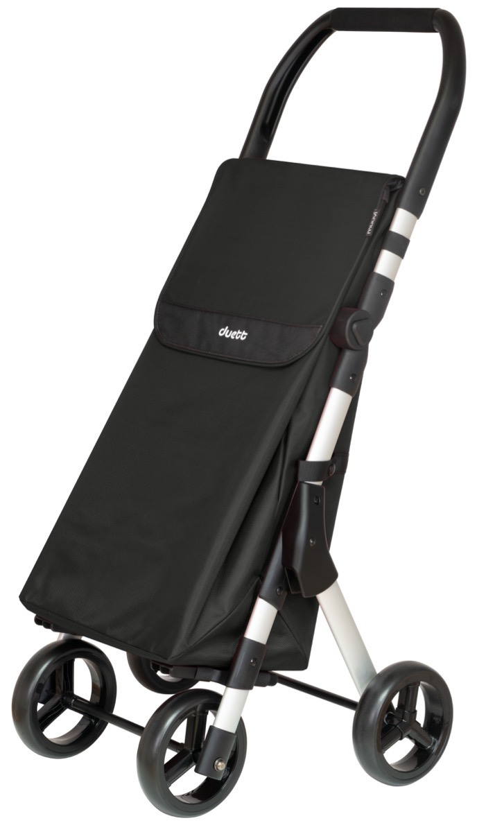 998402_muuvi_up_211_negro_3-4_aluminio Muuvi Sort Indkøbsvogn, Alu Stel - Billede 1