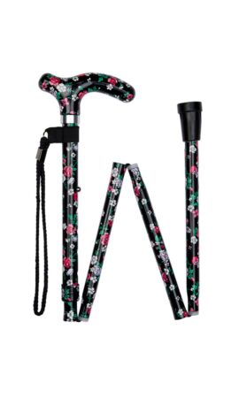 Stok Sort Med Blomster Foldsammen
