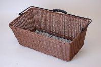 Kurv Bag Plast Rattan Mørk Flet