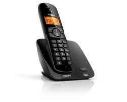 trådløs telefon- sort