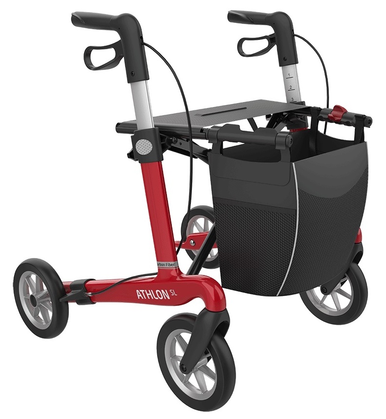 athlon-sl_m_01_crwrm550up_rr_front-right Lav Rollator Rød Athlon m.Soft hjul - Billede 1