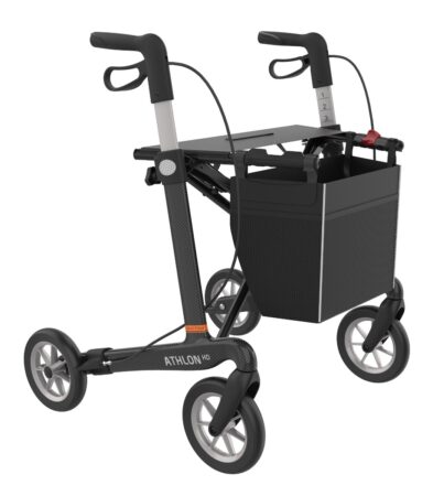 Rollator Athlon HD Bred Kulfiber Sort m/soft hjul