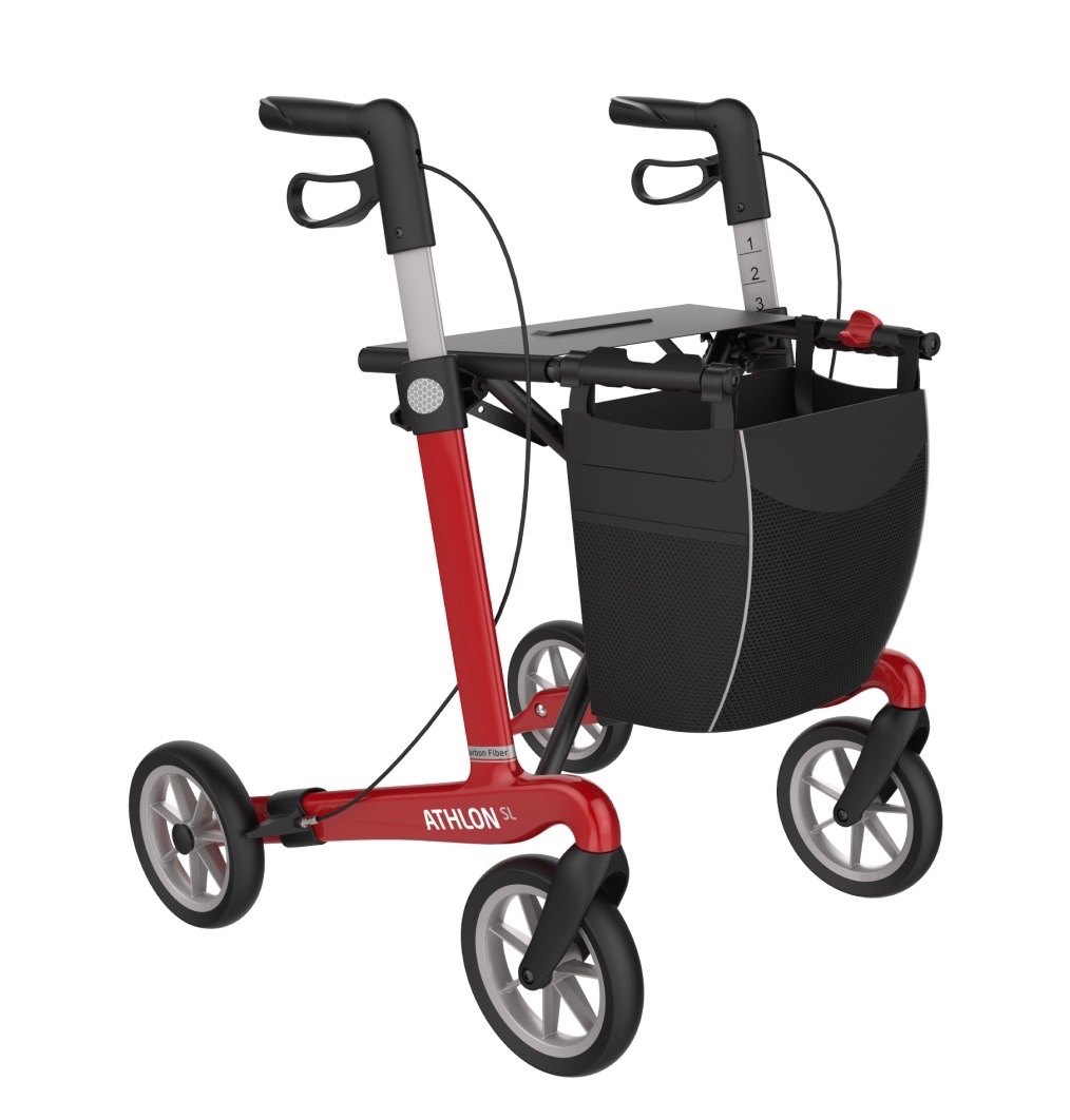 athlon_r_d Rollator Athlon Rød m.Soft hjul 5,2 kg - Billede 1