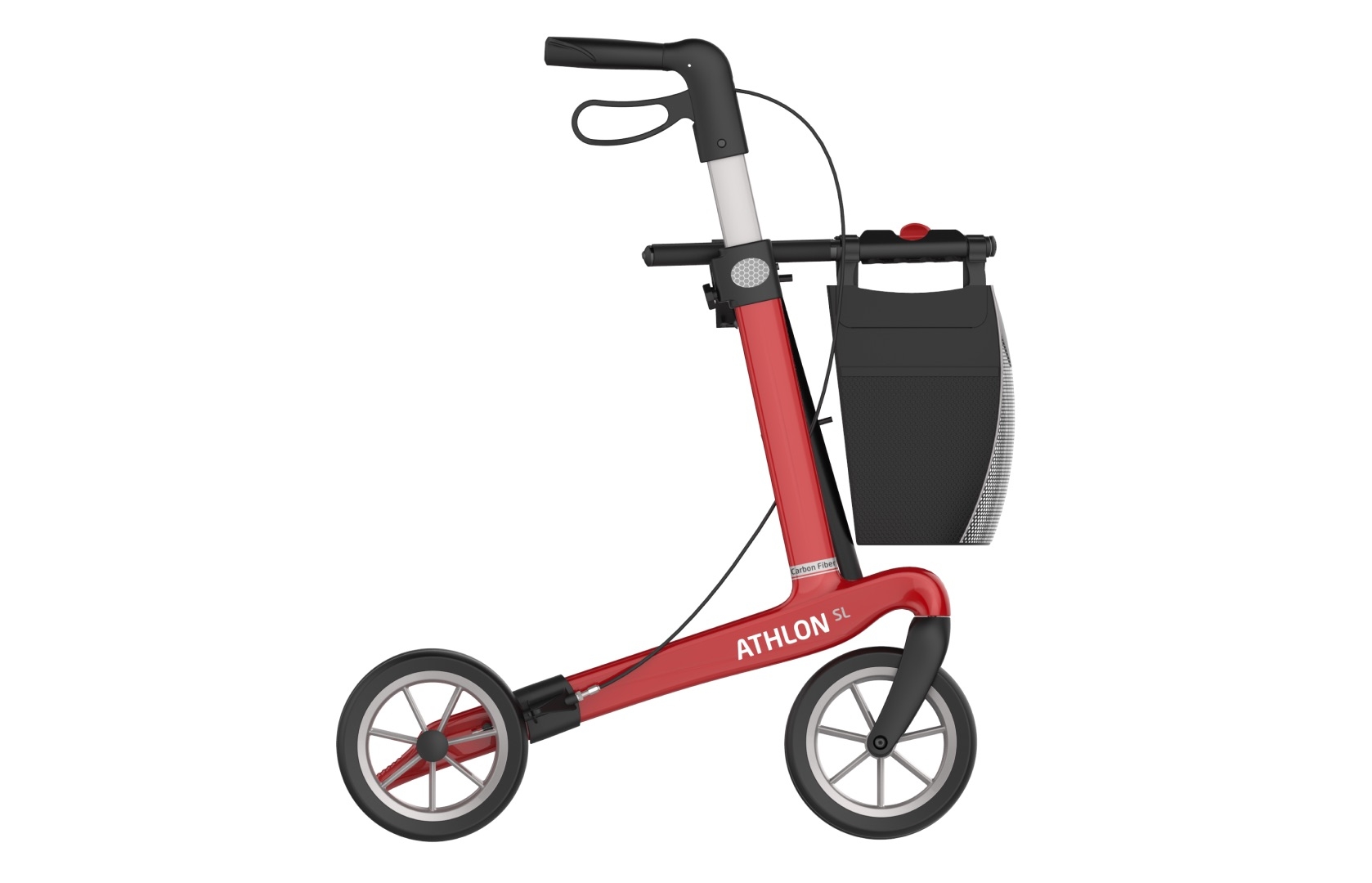 Rollator Athlon Rød m.Soft hjul 5,2 kg - Billede 3
