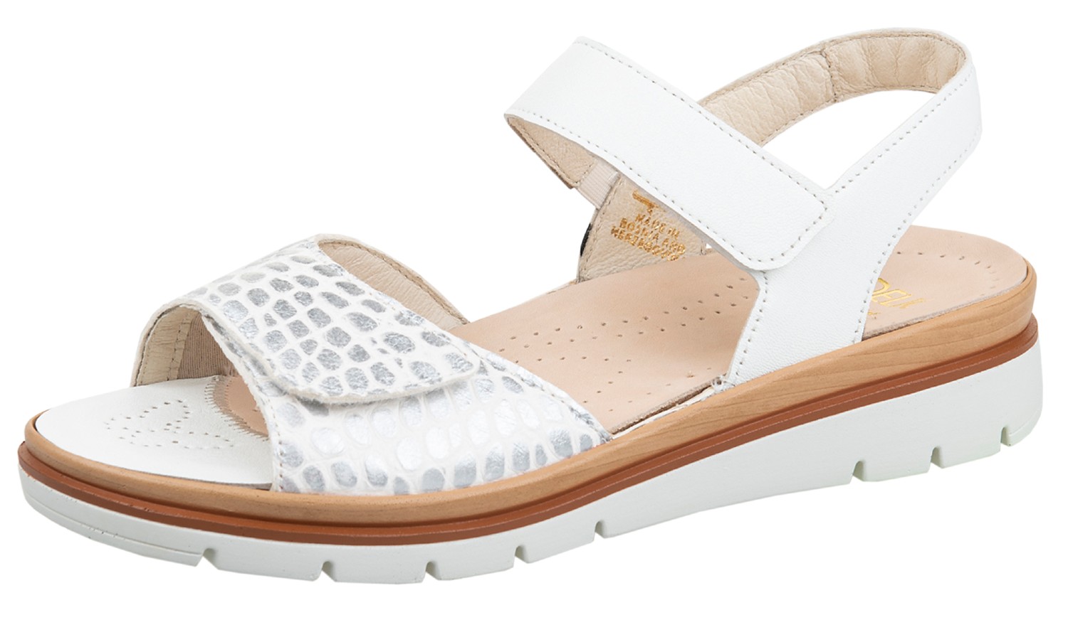 ca595023-21 Fidelio Hvid sandal m. Sølv - Billede 1