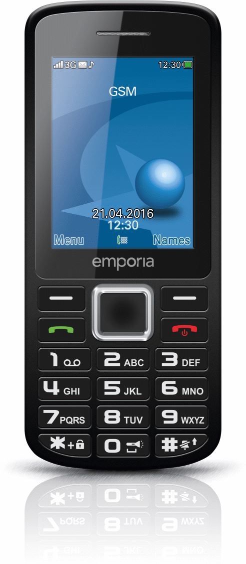 cft02829 UDGÅET Emporia Senior Mobil Sort V500 - Billede 1
