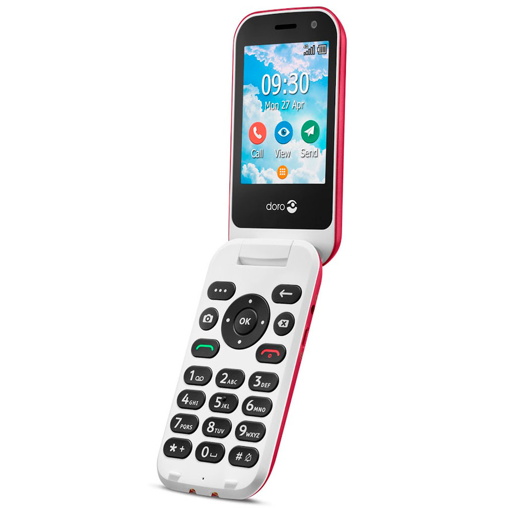 doro-7081-3 Doro 7081 Mobil 4G Rød/Hvid - Billede 1