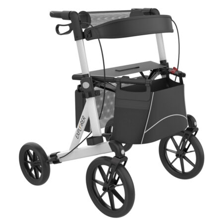 Rollator Explorer Hvid med tilbehør