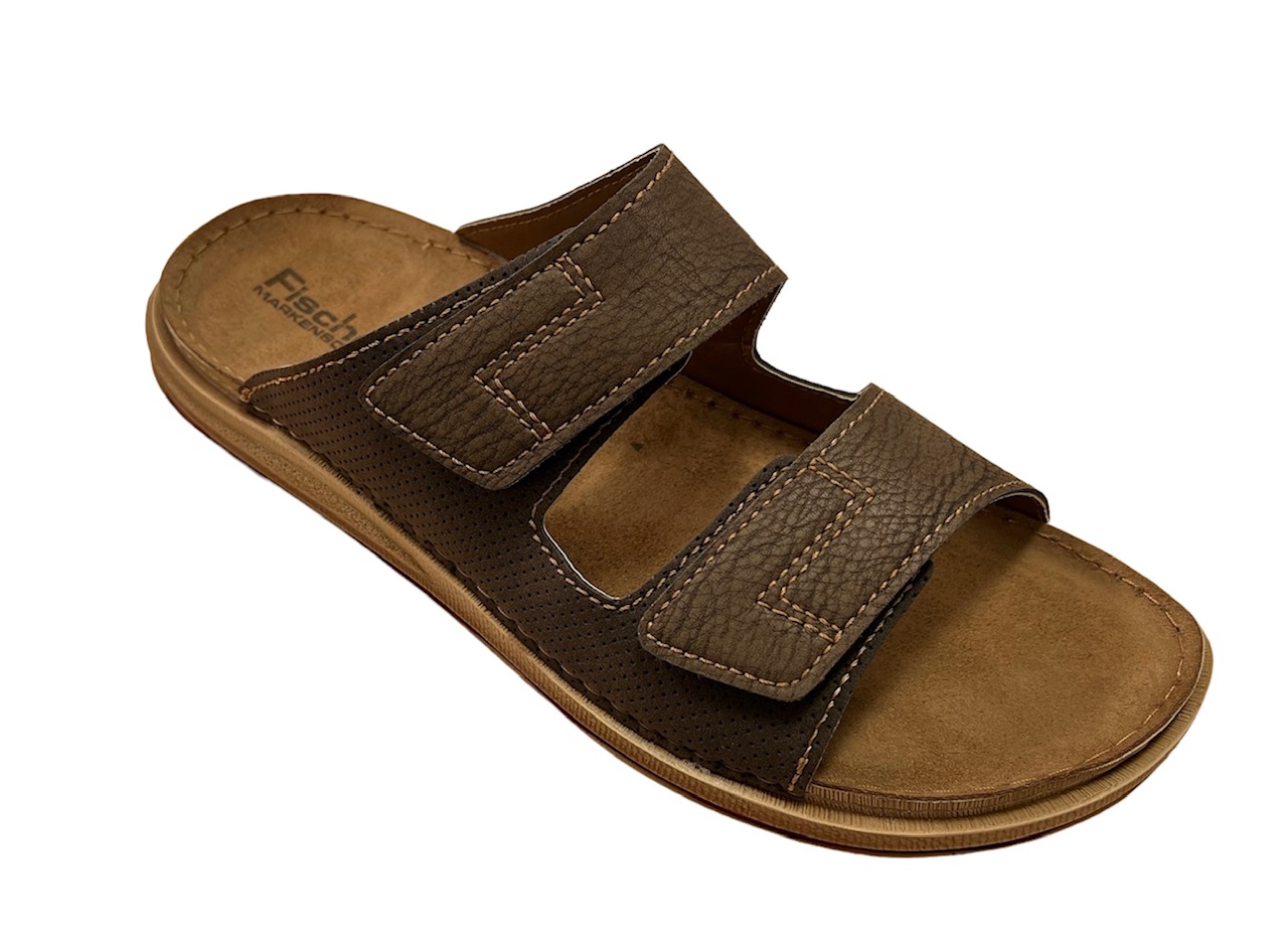 fischer_herresandal_brun_l_der_havana Fischer Herresandal Brun Læder Havana - Billede 1